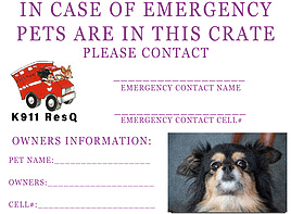 K911 ResQ Emergency Card